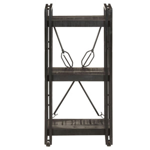 Schwarzes Bücherregal Mango Massivholz 40x80cm