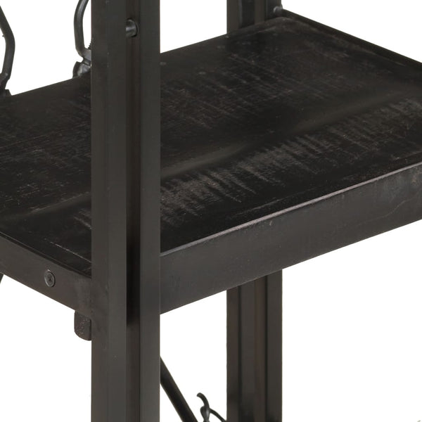 Schwarzes Bücherregal Mango Massivholz 40x80cm