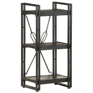 Schwarzes Bücherregal Mango Massivholz 40x80cm