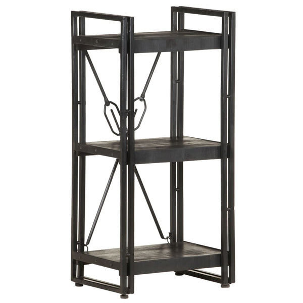Schwarzes Bücherregal Mango Massivholz 40x80cm