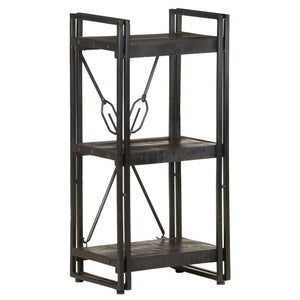 Schwarzes Bücherregal Mango Massivholz 40x80cm