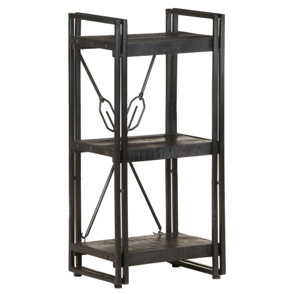 Schwarzes Bücherregal Mango Massivholz 40x80cm