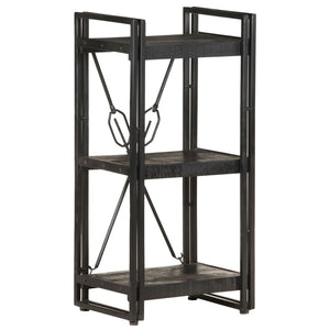 Schwarzes Bücherregal Mango Massivholz 40x80cm