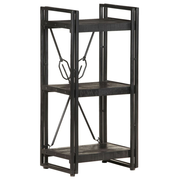 Schwarzes Bücherregal Mango Massivholz 40x80cm