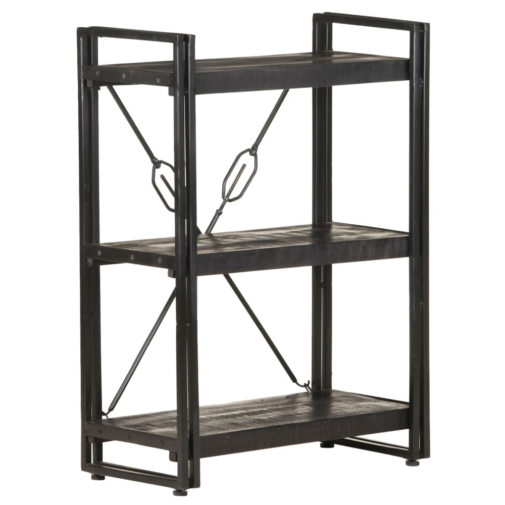 Schwarzes Bücherregal Mango Massivholz 60cm