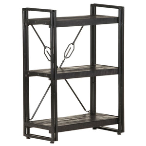 Schwarzes Bücherregal Mango Massivholz 60cm
