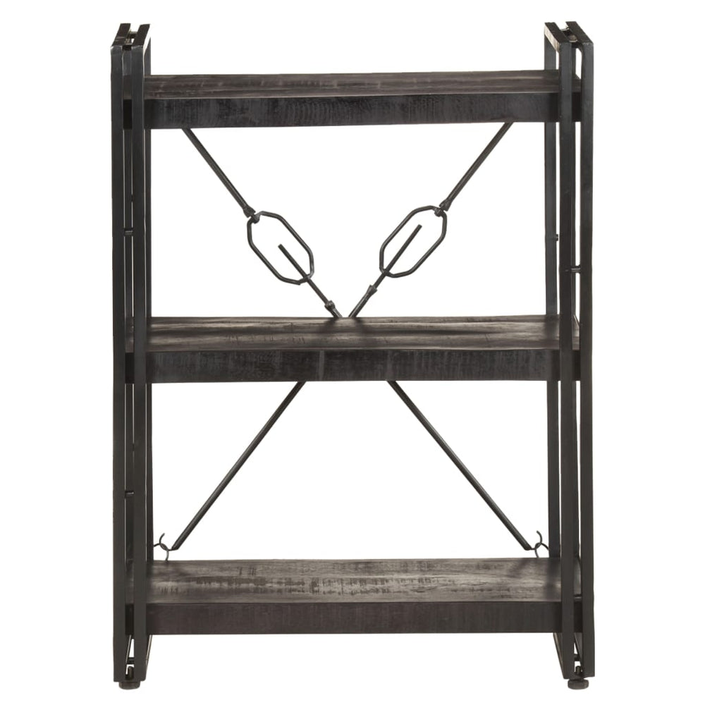 Schwarzes Bücherregal Mango Massivholz 60cm