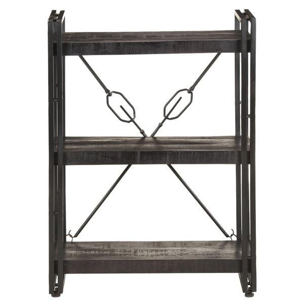 Schwarzes Bücherregal Mango Massivholz 60cm
