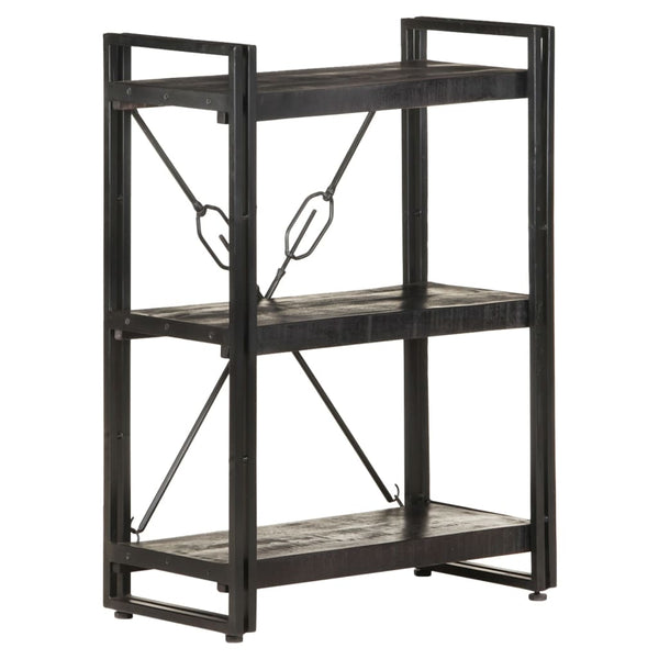 Schwarzes Bücherregal Mango Massivholz 60cm