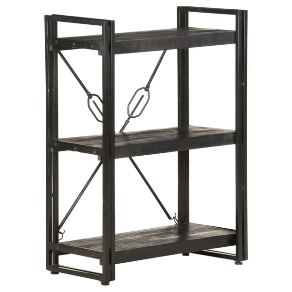 Schwarzes Bücherregal Mango Massivholz 60cm