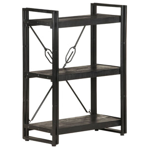 Schwarzes Bücherregal Mango Massivholz 60cm