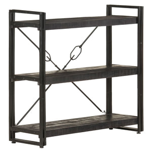 Schwarzes Bücherregal Mango Massivholz 90x80cm