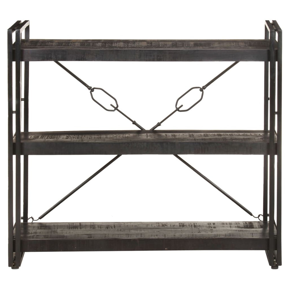 Schwarzes Bücherregal Mango Massivholz 90x80cm