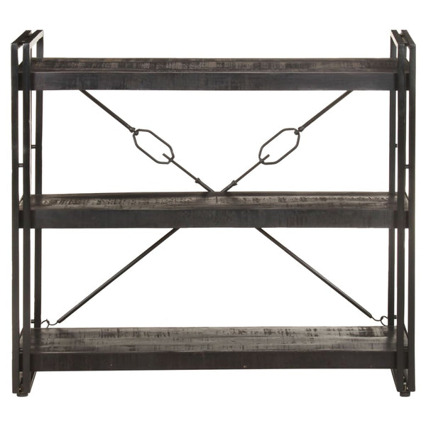 Schwarzes Bücherregal Mango Massivholz 90x80cm