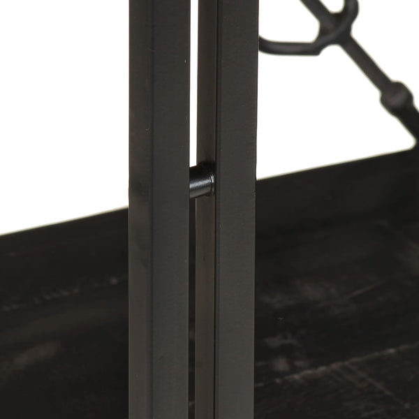Schwarzes Bücherregal Mango Massivholz 90x80cm