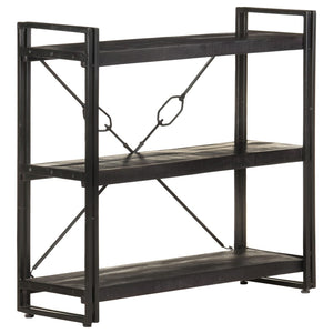 Schwarzes Bücherregal Mango Massivholz 90x80cm