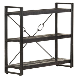 Schwarzes Bücherregal Mango Massivholz 90x80cm
