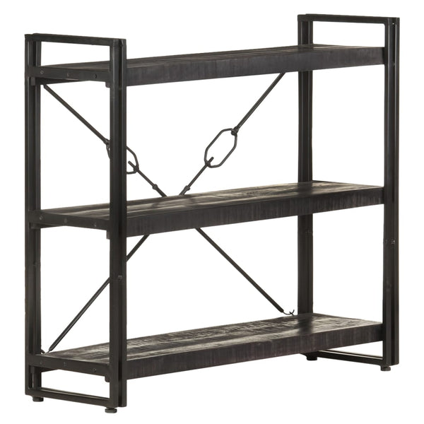 Schwarzes Bücherregal Mango Massivholz 90x80cm