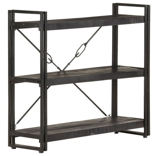 Schwarzes Bücherregal Mango Massivholz 90x80cm