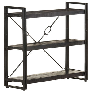 Schwarzes Bücherregal Mango Massivholz 90x80cm