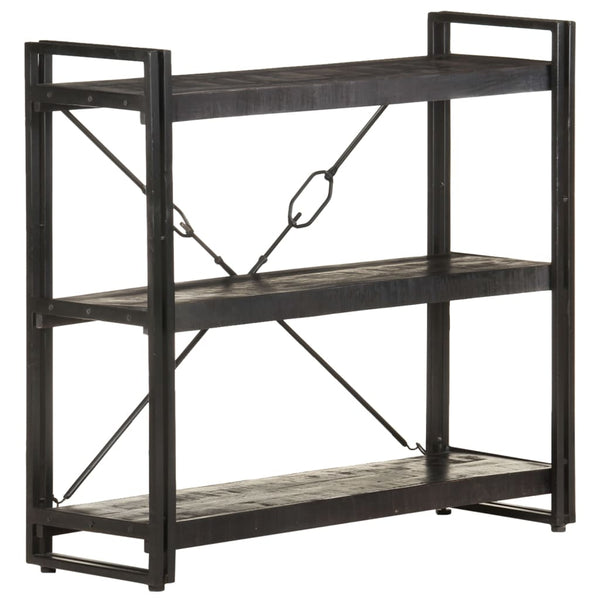 Schwarzes Bücherregal Mango Massivholz 90x80cm