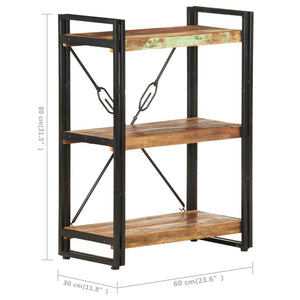 vidaXL Bibliothèque 3 étagères 60x30x80 cm Bois de récupération massif