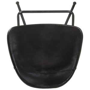 Barhocker 2er Set – Echtleder Schwarz