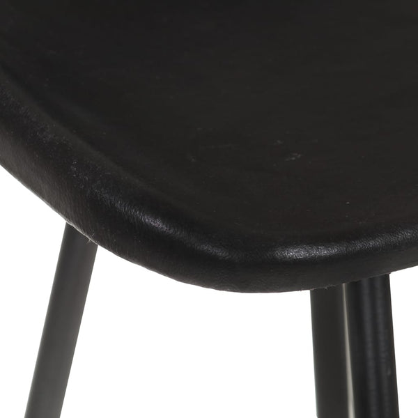 Barhocker 2er Set – Echtleder Schwarz