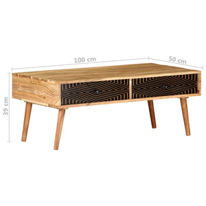 Couchtisch Akazie Massivholz 100x50 cm