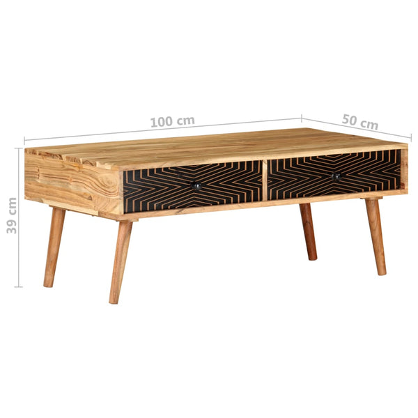 Couchtisch Akazie Massivholz 100x50 cm