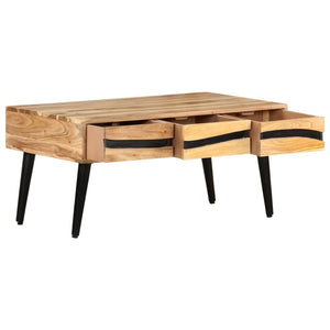 Akazie Couchtisch Massivholz 88x50 cm