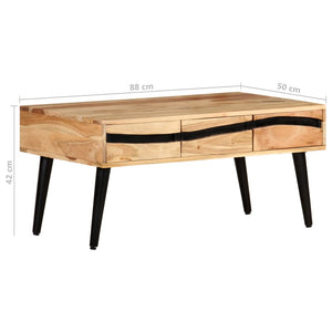Akazie Couchtisch Massivholz 88x50 cm