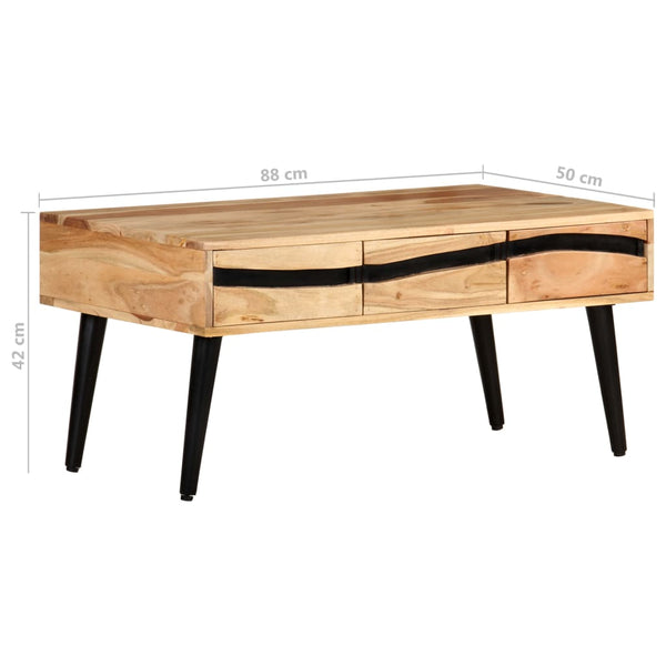 Akazie Couchtisch Massivholz 88x50 cm