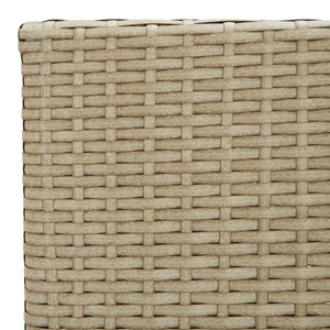 3-tlg. Garten-Essgruppe Beige Poly Rattan und Glas