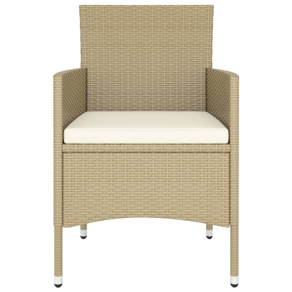 5-tlg. Garten-Essgruppe Poly Rattan Beige