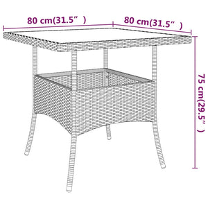 5-tlg. Garten-Essgruppe Poly Rattan Braun