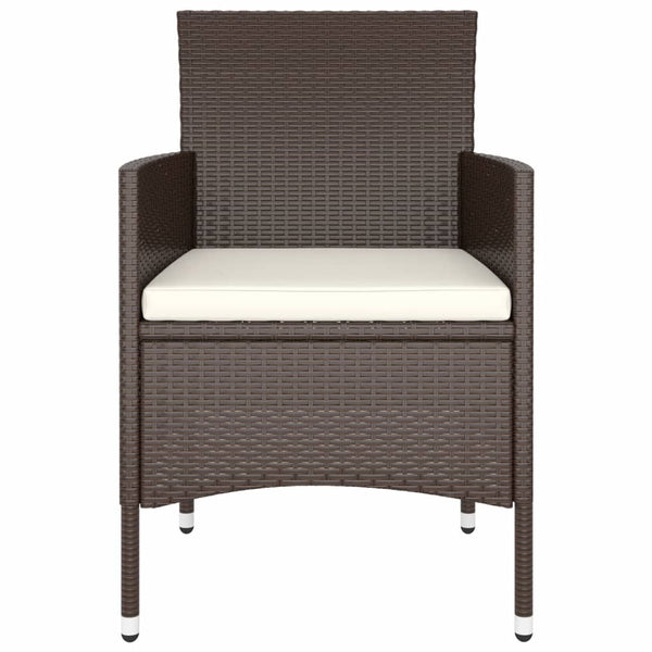 5-tlg. Garten-Essgruppe Poly Rattan Braun