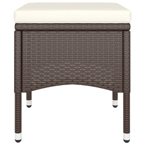 5-tlg. Garten-Essgruppe Poly Rattan Braun