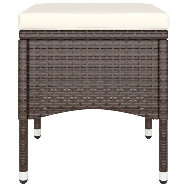 5-tlg. Garten-Essgruppe Poly Rattan Braun