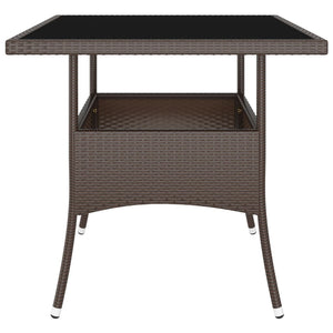 5-tlg. Garten-Essgruppe Poly Rattan Braun