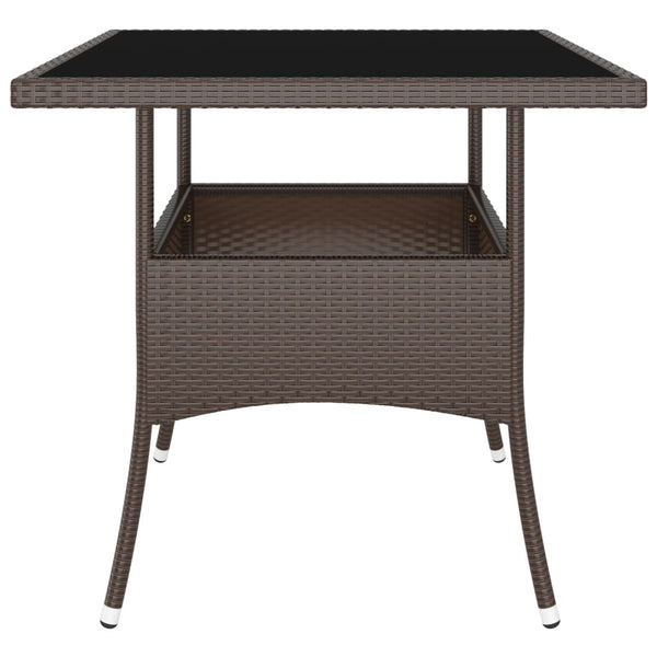 5-tlg. Garten-Essgruppe Poly Rattan Braun