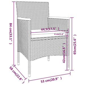 5-tlg. Garten-Essgruppe Poly Rattan & Massivholz Akazie Schwarz