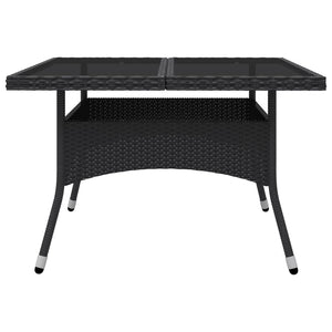 9-tlg. Garten-Essgruppe Poly Rattan und Glas Schwarz