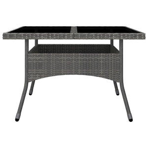 9-tlg. Garten-Essgruppe Poly Rattan und Glas Grau