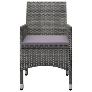 9-tlg. Garten-Essgruppe Poly Rattan und Glas Grau