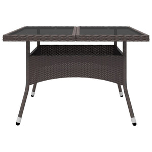 9-tlg. Garten-Essgruppe Poly Rattan und Glas Braun