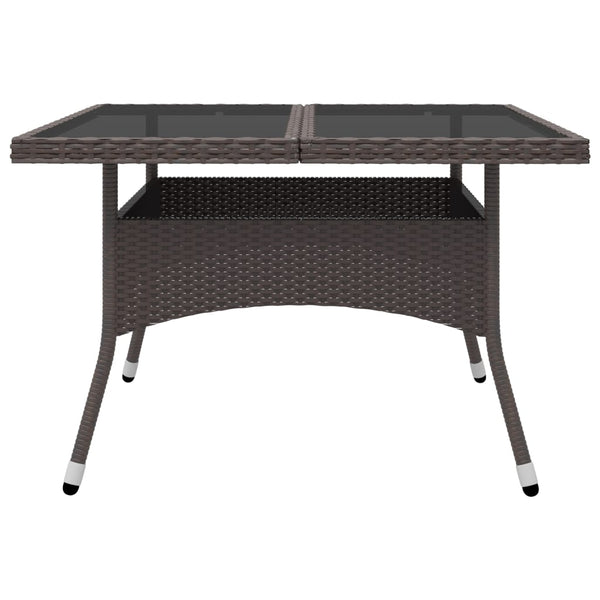 9-tlg. Garten-Essgruppe Poly Rattan und Glas Braun