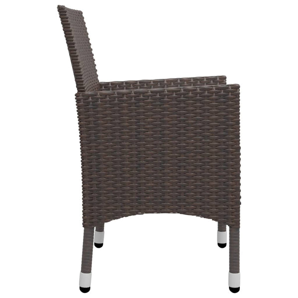 9-tlg. Garten-Essgruppe Poly Rattan und Glas Braun