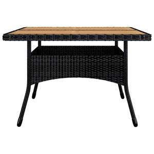 9-tlg. Garten-Essgruppe Poly Rattan und Akazienholz Schwarz