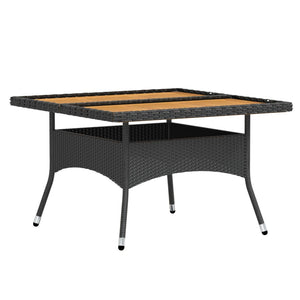 vidaXL Ensemble de salle à manger de jardin 5 pcs Résine tressée et bois d'acacia massif Noir